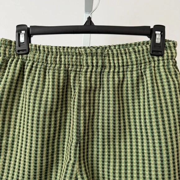 Shades of Grey by Micah Cohen sz S Womens Small Green Gingham Textured Shorts - Picture 2 of 7
